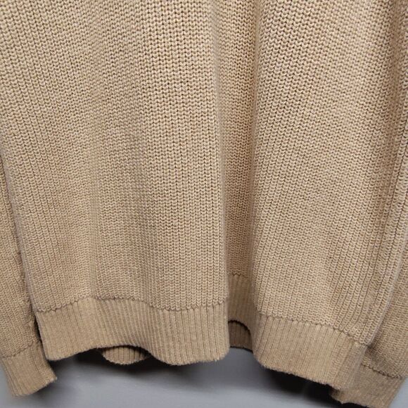 Express Knit Sweater Women Size L Tan V-Neck Grandpacore Preppy Winter Casual - Picture 4 of 7